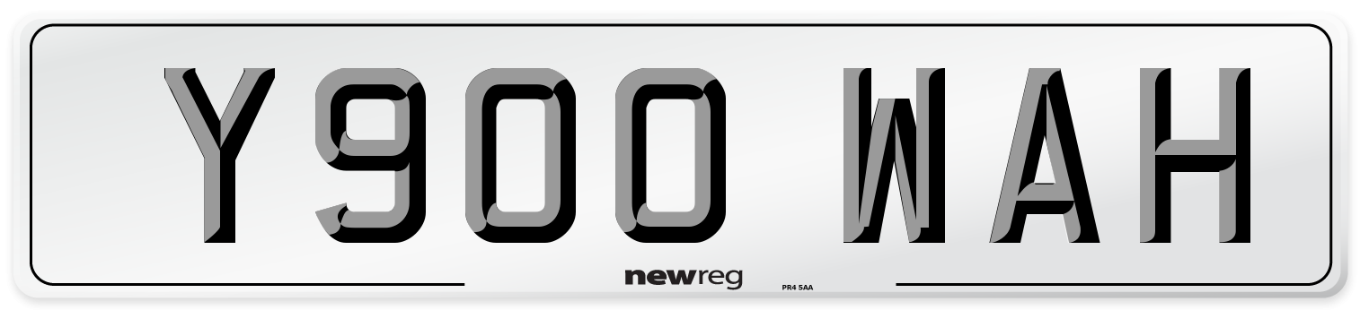 Y900 WAH Number Plate from New Reg